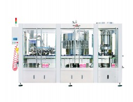 全自动冲瓶灌装打塞联体机